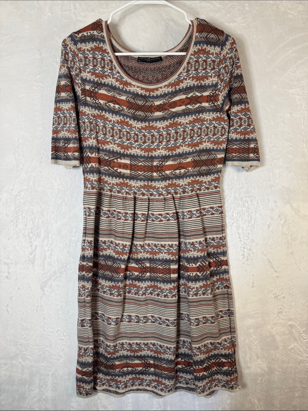 Peruvian Connection Large Scoop-Neck Patterned Women’s Dress Large